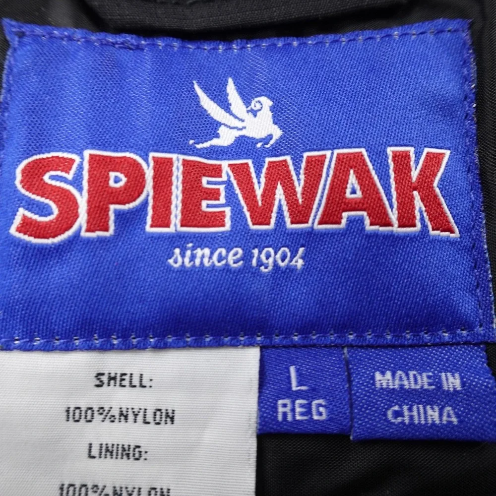NEW Spiewak Jacket Mens L Black Duty Full Zip Waterproof Windbreaker Bomber Coat